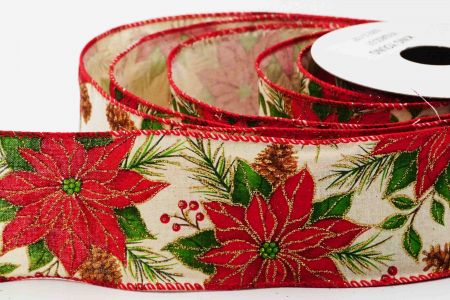 Exquisite Poinsettia Wired Ribbon_KF6348GC-2-7-3_natural